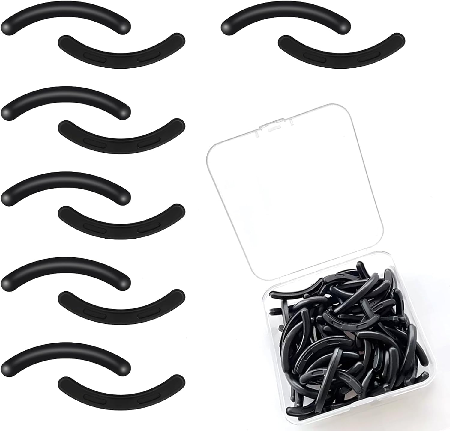 120 Pack Compatible with Tweezerman Eyelash Curler Refills, Silicone Eyelash Curler Replacement Pads Fit for Tweezerman Lash Curlers(Black)