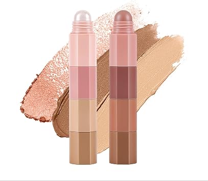 8Pcs Cream Eyeshadow Stick Set Long-Lasting Buildable Eye Stylus | Waterproof Metallic Smooth Eye Shadow Brightener Sticks Makeup Gift Kit All-Day Shimmer Matte Wear Eyeliner for Women Girls