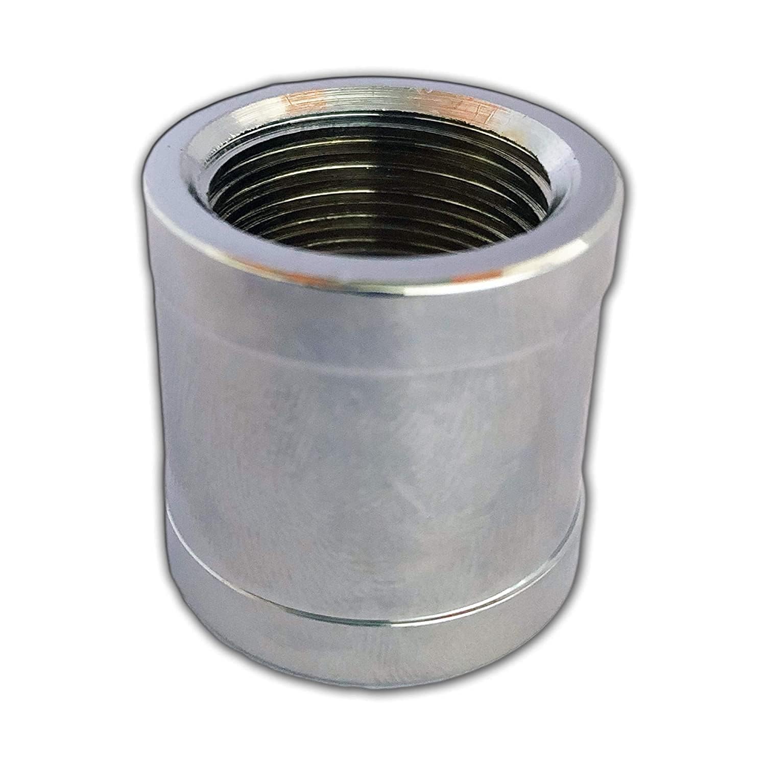 MONIT Brass Socket Fitting Coupling with 1/2 Inch Female Thread 1 Inch Diameter Chrome Plated Connector Adapter -Pack of 2 with (1 pcs teflon tape) (2) 1