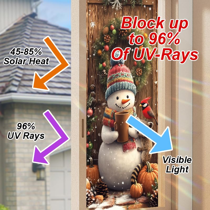 Vinilo Decorativo para Ventana Navideño con Muñeco de Nieve miniatura 4