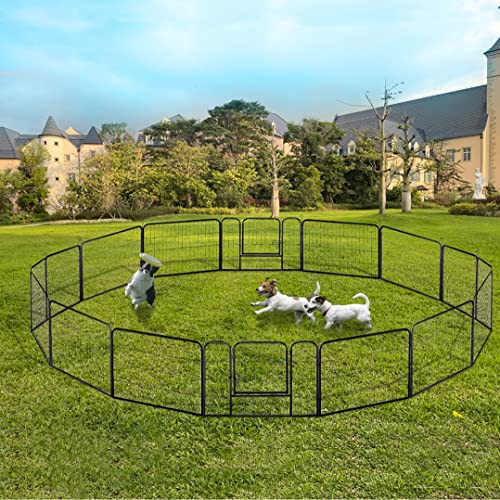 Jhsomdr Dog Playpen Foldable 12 Panels Dog Pen 24"/40" Height Pet Enclosure Dog Fence Outdoor with Lockable Door for Large/Medium/Small Dogs,Puppy Playpen,RV,Camping Pet Fence - Image 4