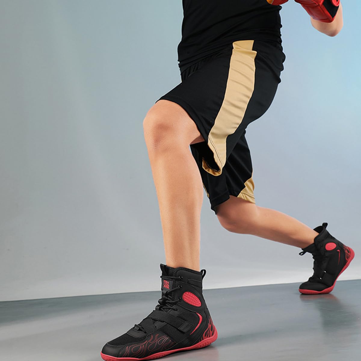 Botas De Boxeo para Hombres Mujeres Zapatos De Lucha Altas Respirables, Tiene Friccion, para Deportes, Combate, Wrestling
