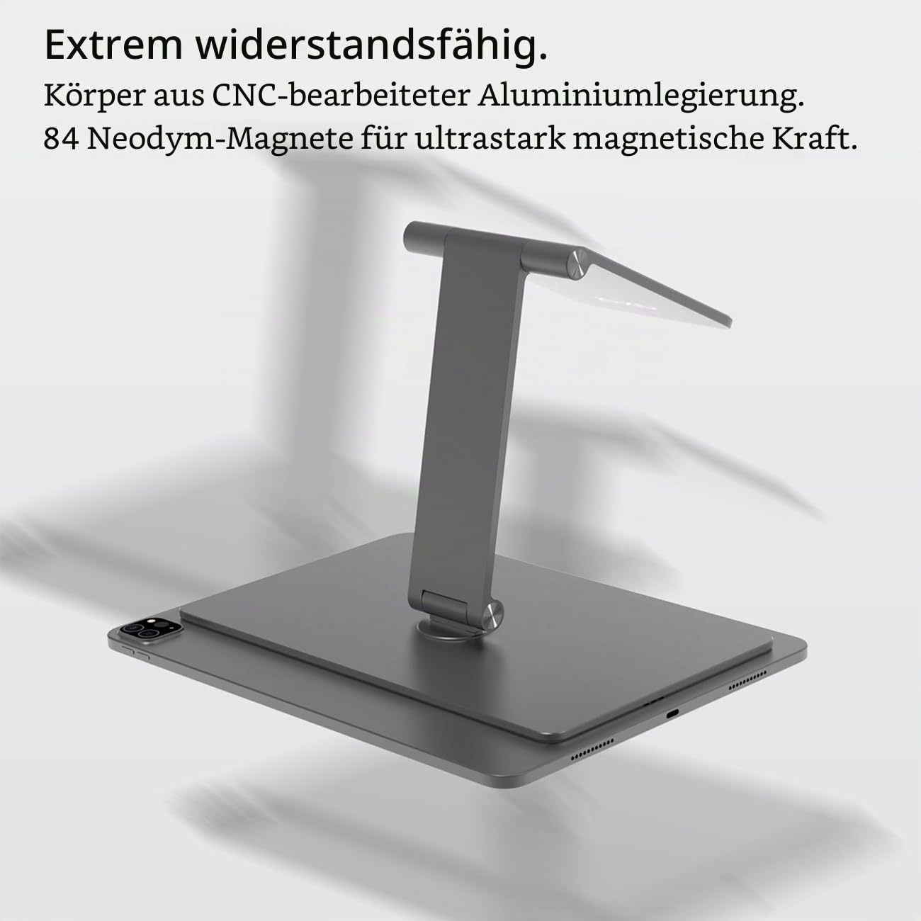 KU XIU X33 Faltbarer Magnetischer Ständer Nur für iPad Pro 13" M4 (2024), Aluminiumlegierung 360° Verstellbarer Tablet Halter, Tragbarer Schreibtischhalter für Zeichnen, Arbeiten und Ansehen