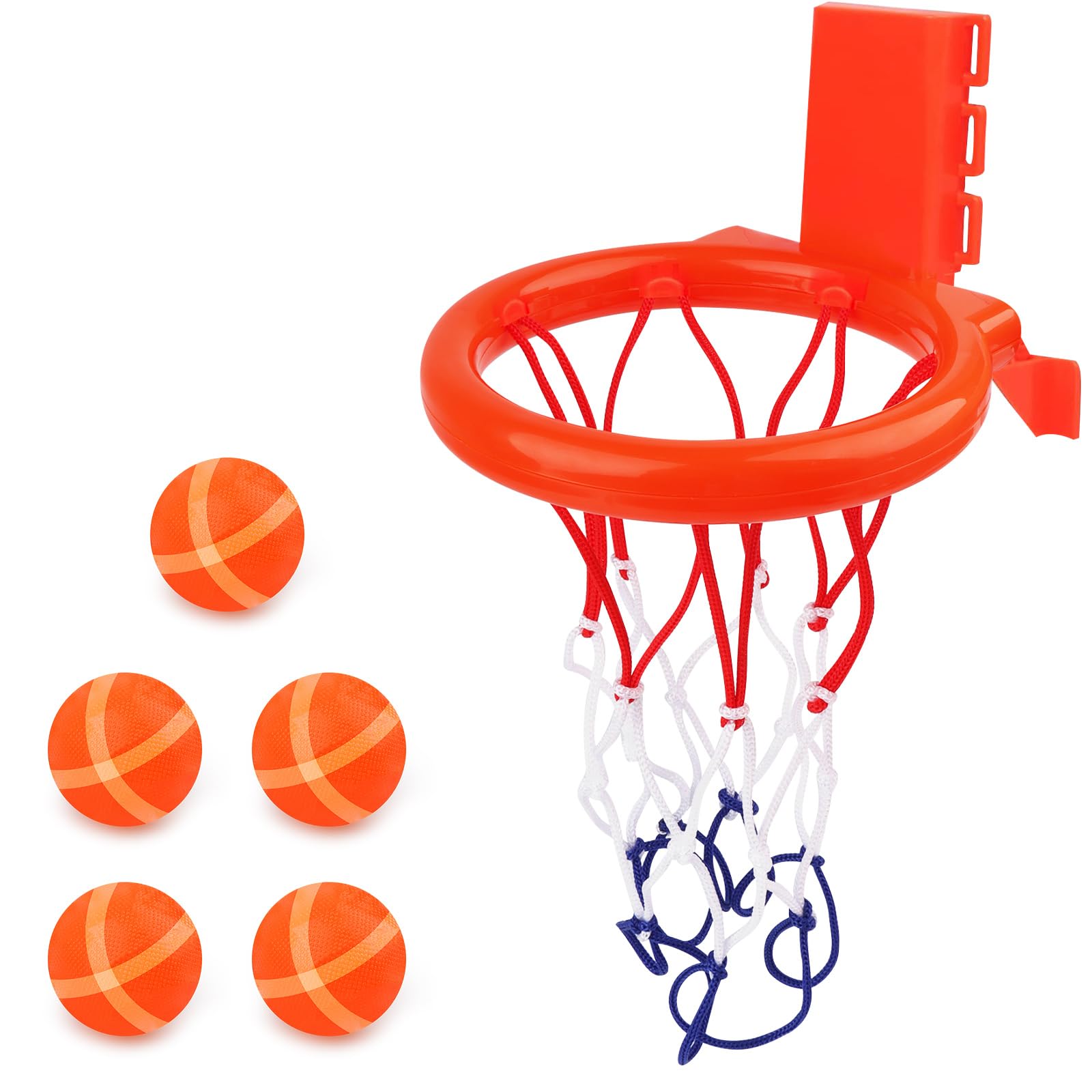 talifoca Juguete de baño para bebés a partir de 2 años, mini canasta de baloncesto con ventosa fuerte y 5 pelotas, juguete de bañera para niños 2, 3, 4 años, juguete para niños y niñas