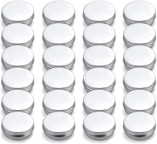 12 PCS 30ML 1oz Empty Round Metal Steel Aluminum Tins Containers Jar Cans Bottle Box With Tight Screw Sealed Cover For Sample Lip Balm Salves Powder Cosmetic Cream Make Up Eye Shadow Storage