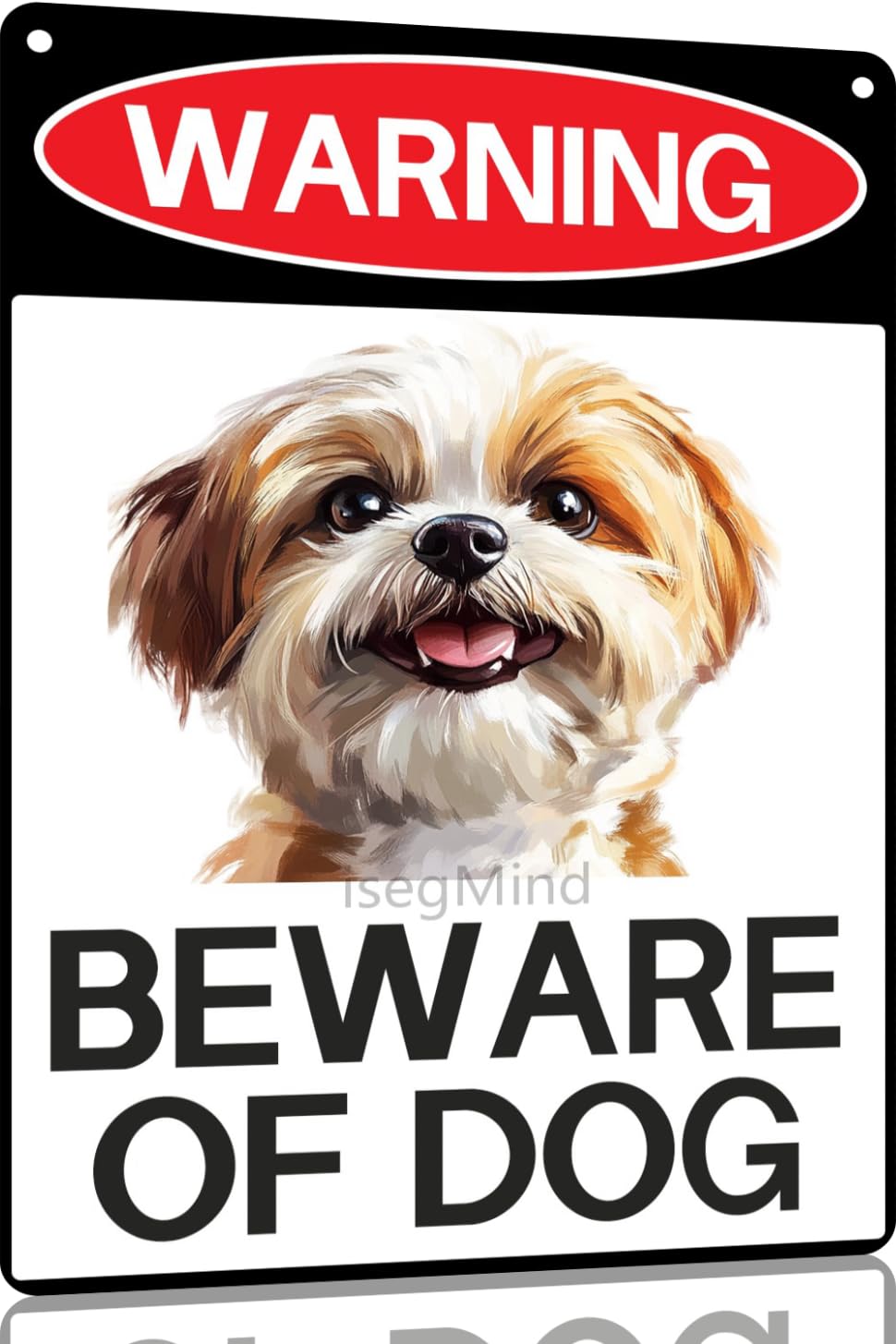 Scvgfdxzs Tin-01 Warning Beware Of Dog Sign-Shih Tzu Tin Signs Dog Signs Beware Of Dog Metal Tin Sign 8X12 Inch(12753B)