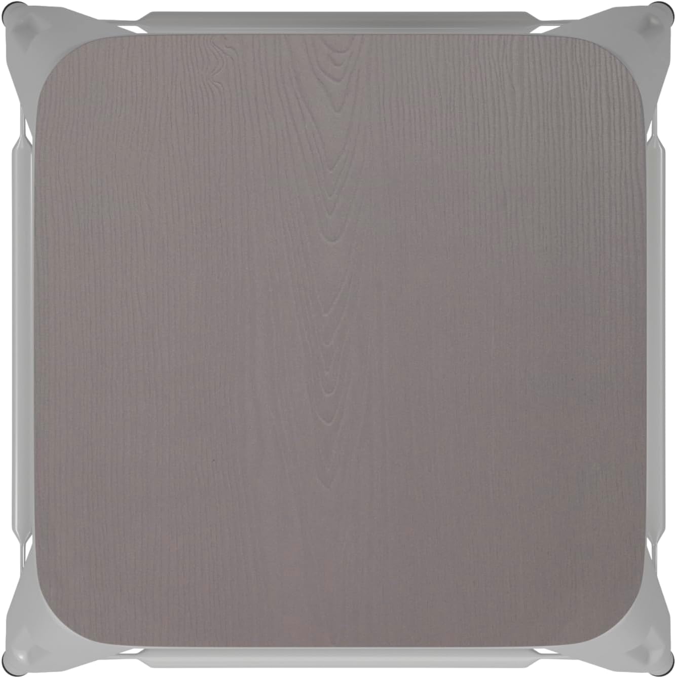 EMMA + OLIVER Kam 30" High Backless Bar Stool - White Metal Frame - Gray Polyresin Seat - for Indoor/Outdoor Use