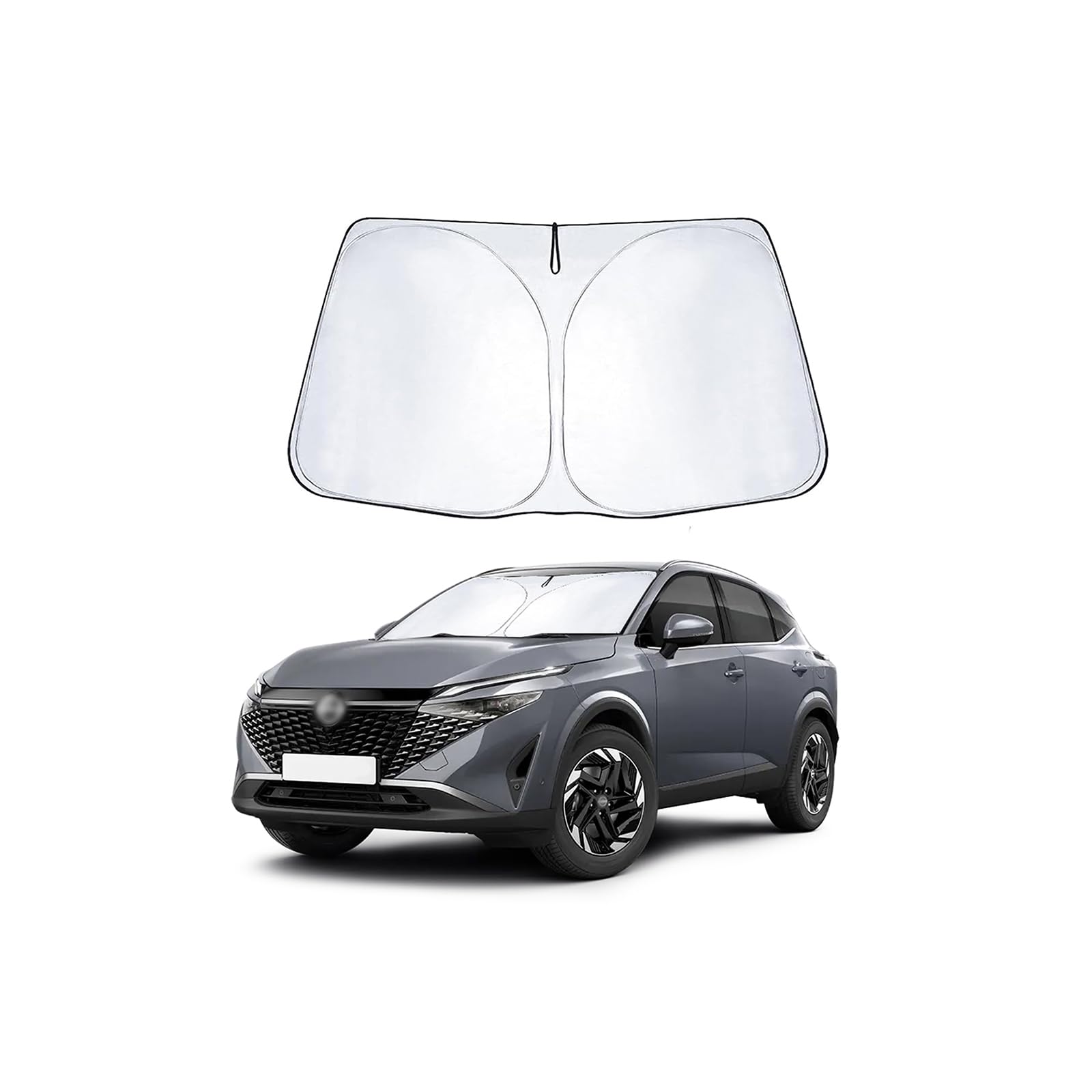Parasole per parabrezza compatibile con Nissαn Qashqai J12 2021-2024 2025, parasole per parabrezza anteriore con protezione UV, protezione dal calore, pieghevole, accessori per parasole auto