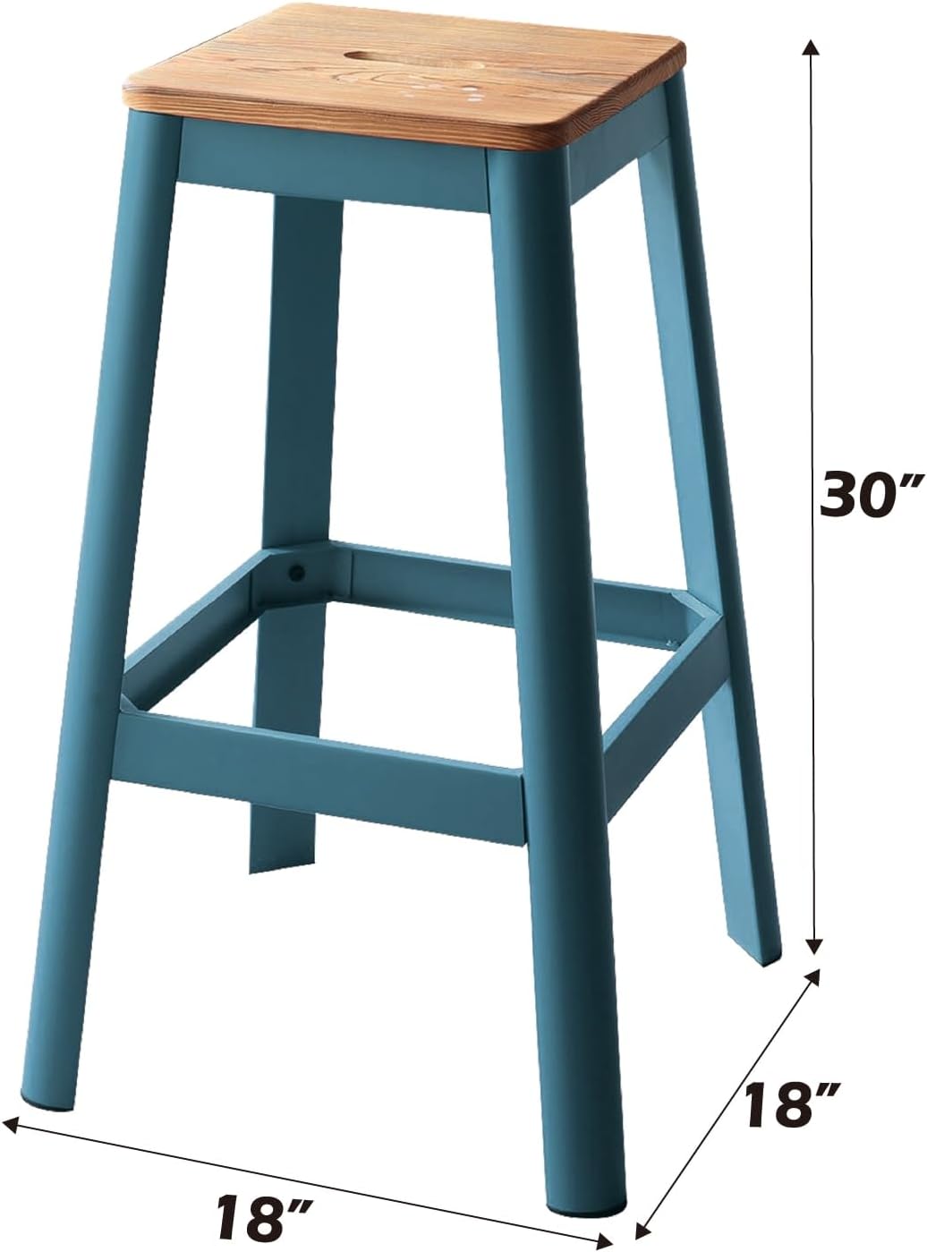 Acme Jacotte Bar Stool in Natural and Teal