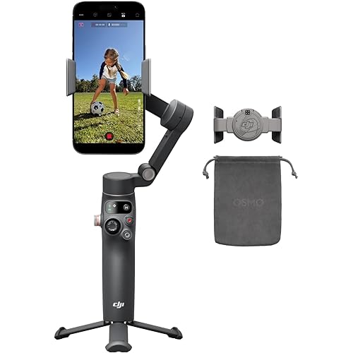 DJI Osmo Mobile 8 Standard Combo, Gimbal Stabilizer for Phone, AI Native Tracking, 360° Pan Rotation, Built-in Extension Rod & Tripod, 10h Battery, Extension Rod, Robust 3-Axis Stabilization