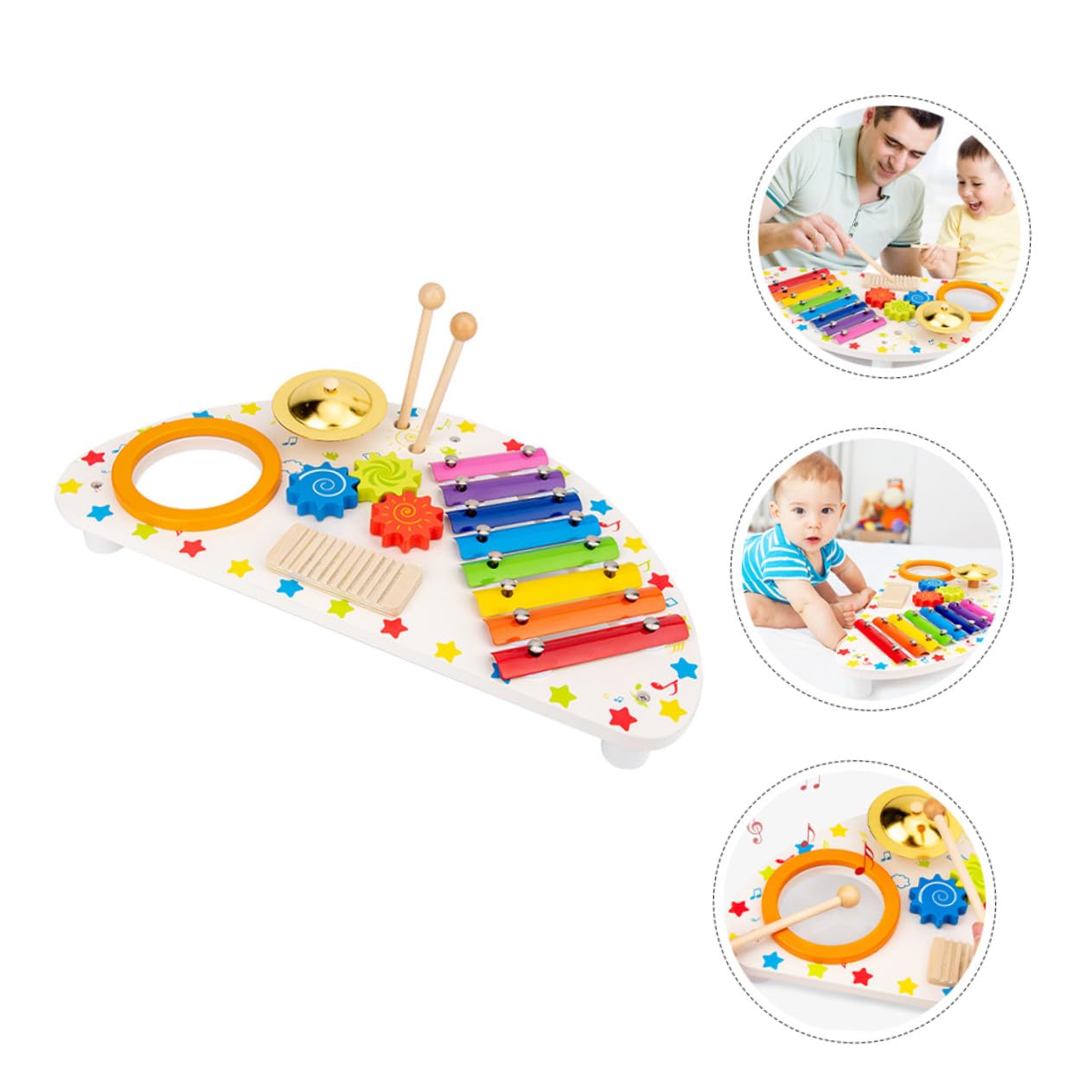 Giocattolo Musicale Xilofono in Legno Set 1 per Ragazzo Ragazza | Gioco Educativo, Intrattenimento per Feste, Sviluppa Ritmo, Interazione Genitore-figlio