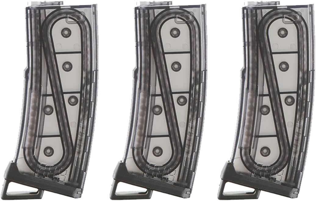 Lancer Tactical Airsoft M4 M16 Series Polymer 130 Round Transparent Window High Speed Mid-Cap Airsoft Magazine -Pack of Three