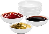 Vista 6 de Vikko Cuencos pequeños para salsas, juego de 4 tazas de salsa, plato redondo de salsa de soja de 1.5 onzas, cuencos pequeños de cerámica de 2.8