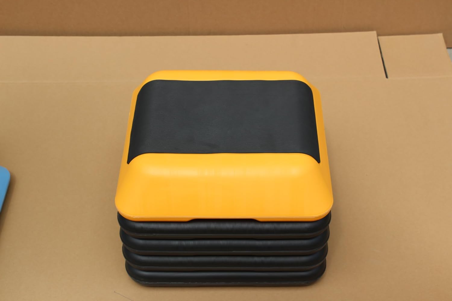 16"x16" Adjustable High Step Aerobic Platform With 4 Risers, Height-Adjustable Step Aerobics Platform For Home Gym Exercise Fitness Workout Yellow As shown One size