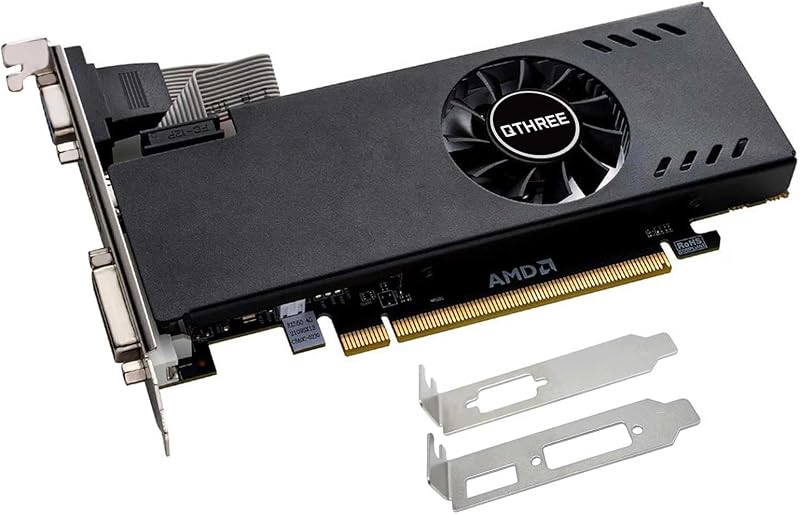 QTHREE Radeon RX 550 4GB Low Profile Graphics Card,GDDR5,128-Bit,VGA,DVI,HDMI,Video Card for PC Gaming,Computer GPU,PCI Express X8 3.0,SFF HDCP,DirectX 12