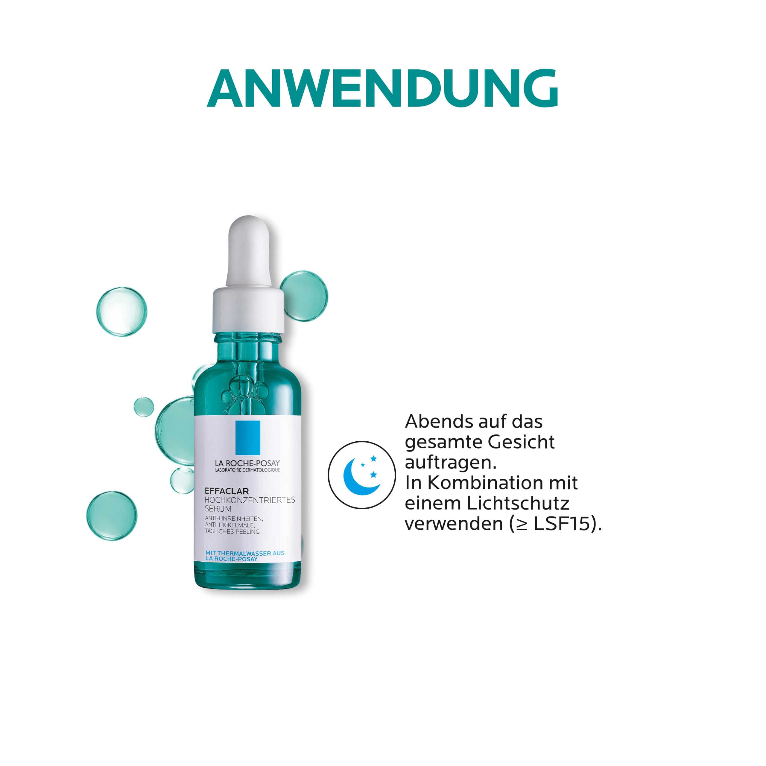La Roche Posay Hochkonzentriertes Serum, Für fettige, zu Akne neigende Haut, Mit peelender Wirkung, Porenverfeinernd, Mit Niacinamid und Salicylsäure, Effaclar, 30 ml