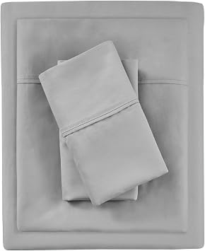 Madison Park 1000 TC Cotton Blend Sheet Set, Cal King Size Set Grey 4Psc
