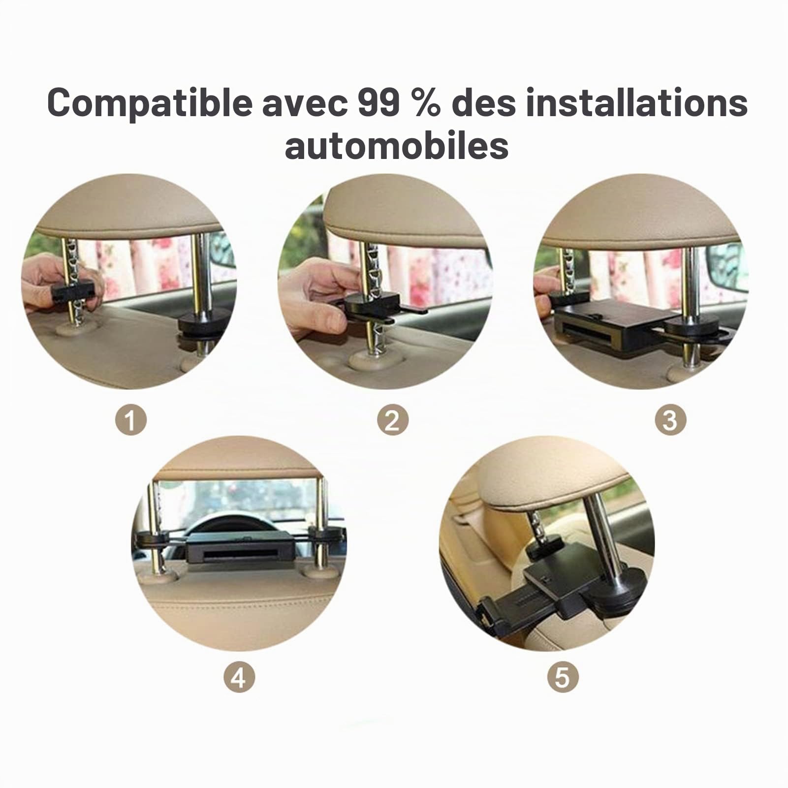 Lecteur Vidéo Moniteur de Voiture 9 Pouces pour Appuie Tete de Voiture HD 1920x1200 Écran Tactile Bluetooth 2