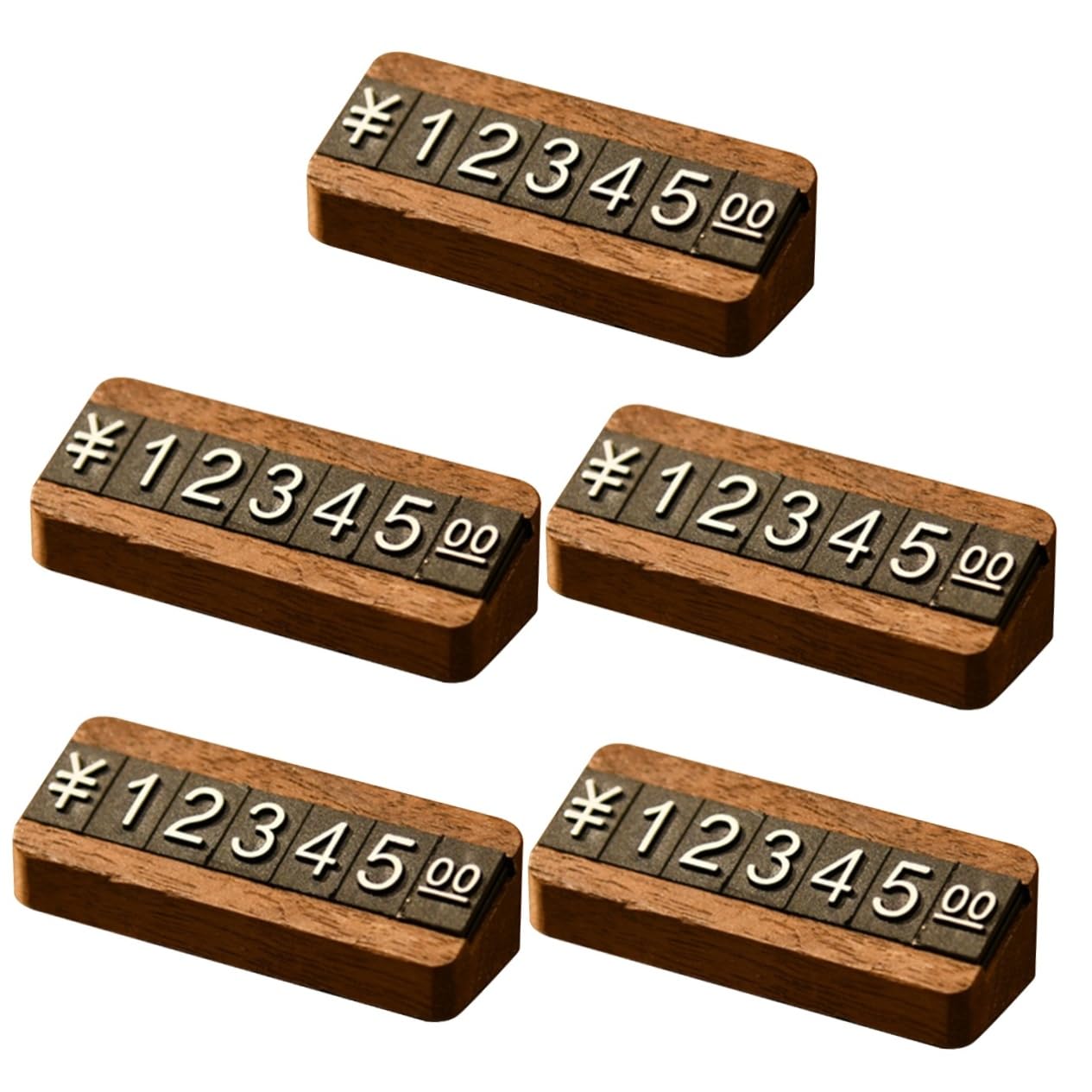 PRETYZOOM 5 Sets Wooden Tag Cubes Retail Store Display Stickers Shopping Mall Sign Blocks