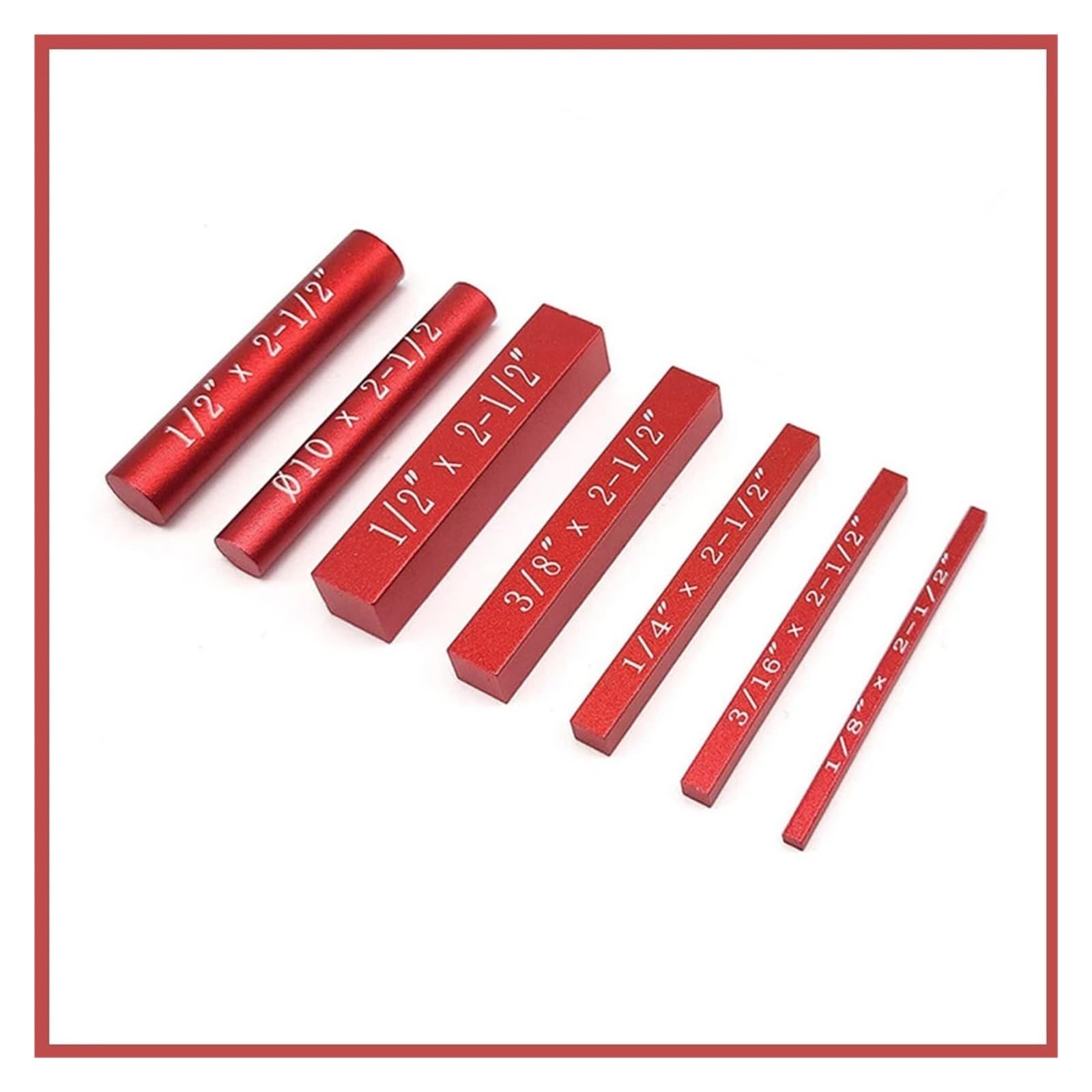 CUDTAPI Setup Blocks Height Gauge Set 7Pcs Precision Aluminum Bars for Table Saw Accessories Woodworking(Rosso)