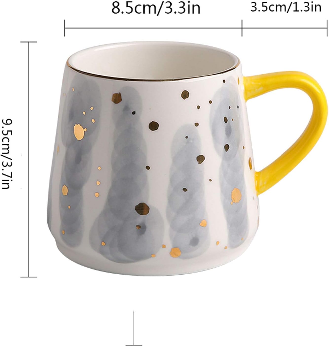Coffee Cup Large-Capacity 18.5 Oz Cup Personalized Coffee Cup with Sequins Ceramic Water Cup, Used for Latte or Hot Tea Tea Cup