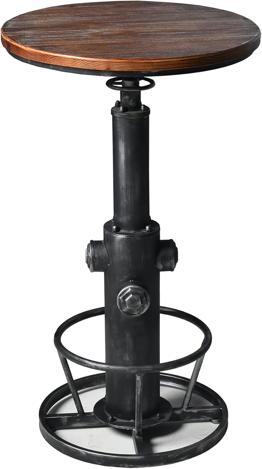 Topower Industrial Bar Table 38.58-48.43" Adjustable Pub Table Kitchen Dining Coffee Bistro Table Silver