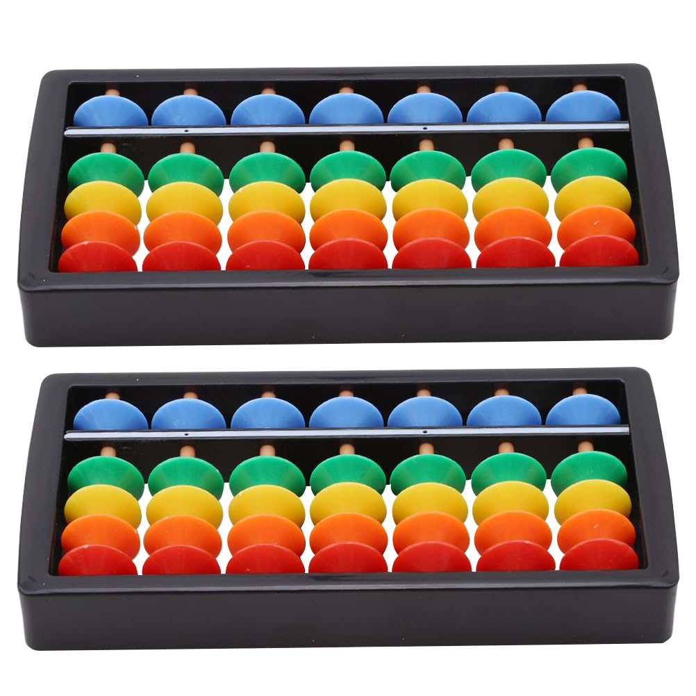 FAVOMOTO 2PCS Plastic Abacus Calculator, Colorful Math Abacus for Kids Fun Math Learning Tool Mini Soroban for Chinese Soroban Learning Educational Counting Tool