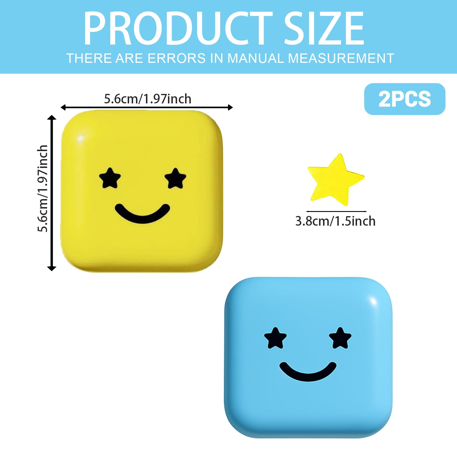 64Pcs Star Pimple Patches - 2 Colors Yellow and Blue for Face and Skin Care, Small - Image 2