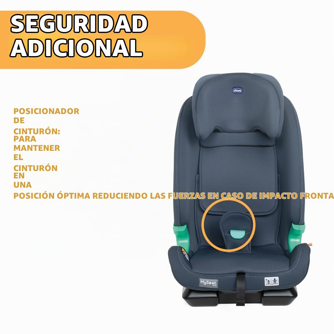 Chicco My Seat i-Size Silla de Coche ISOFIX para Niños de 76 a 150 cm, Evolutiva para Bebés de 15 meses a 12 años, Grupo 1, 2, 3, Reposacabezas Ajustable y Protección Lateral, Gris