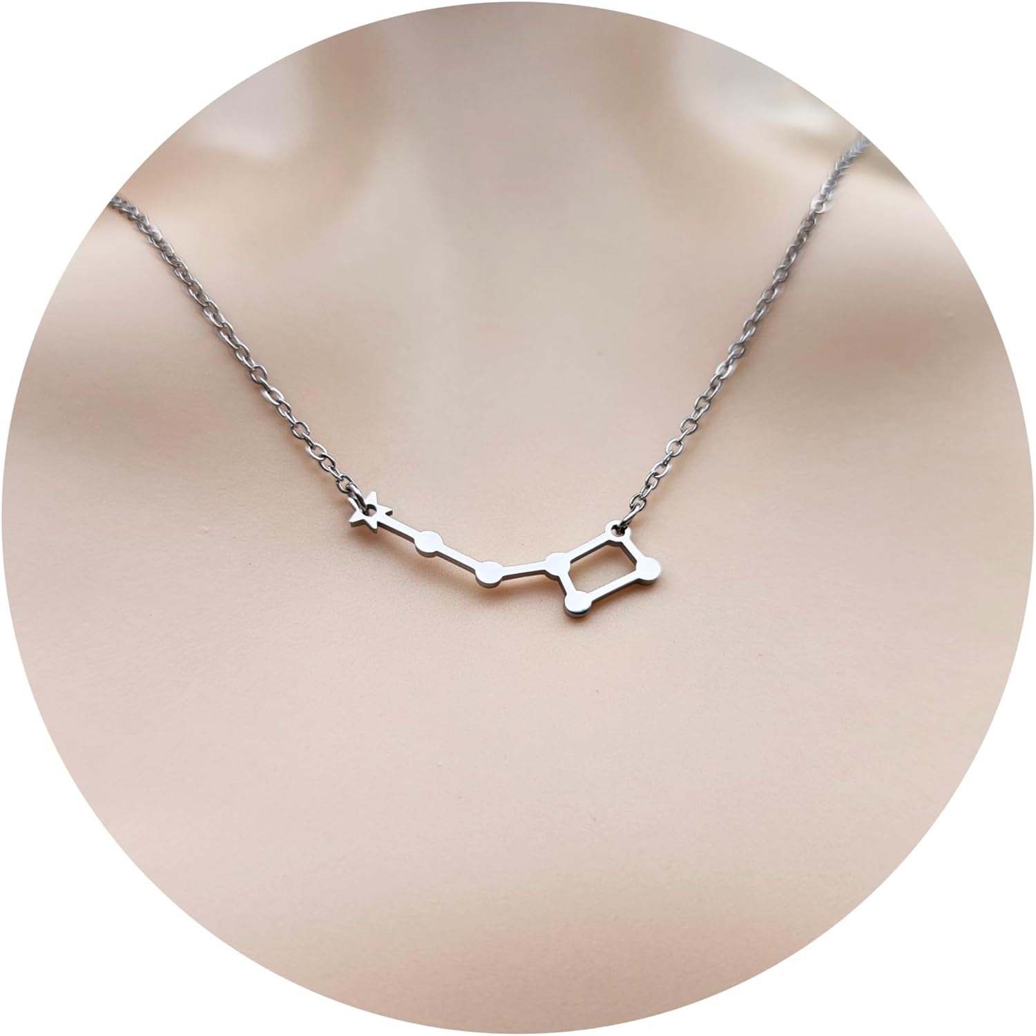 Big Dipper Little Dipper Necklace, Constellation Zodiac Astrolomy Horoscope Jewelry for Women, Star Celestial Galaxy Necklace, Mother Daughter Sister Necklac Silver Gold Rose Gold, Dainty