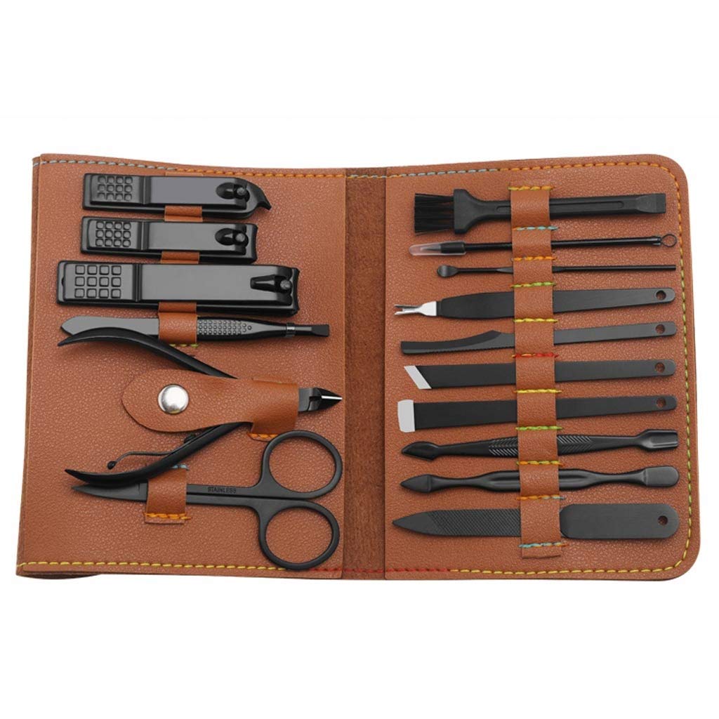 16pcs Set Nail Cutter Set Nail Clipper Folding Bag Stainless Steel Cutter Tool Finger Manicure Tools Manicure Nail