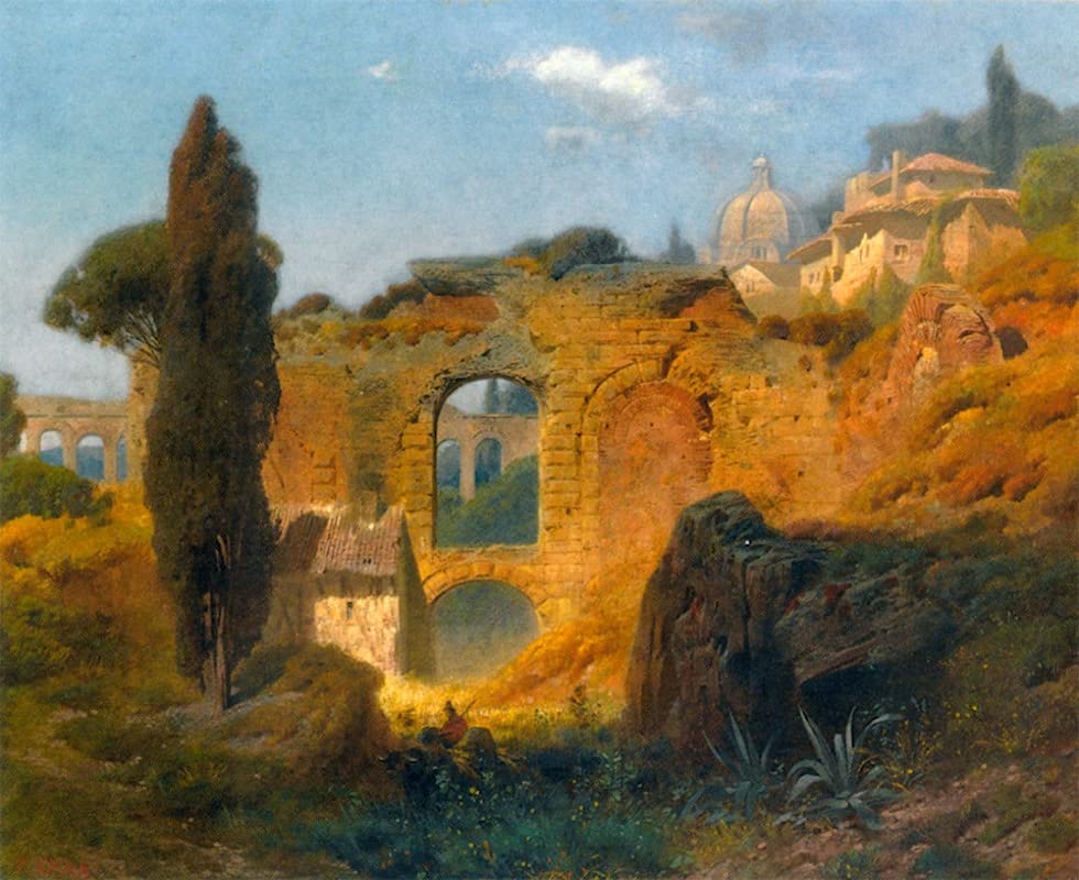 Impression prints toile vue des ruines de Taormina pour mur vide salon