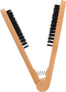 Plywood Boar Bristle Hair Straightener Comb Anti-Scald Handy Hair Brush for Easy Styling and Knot Detangling