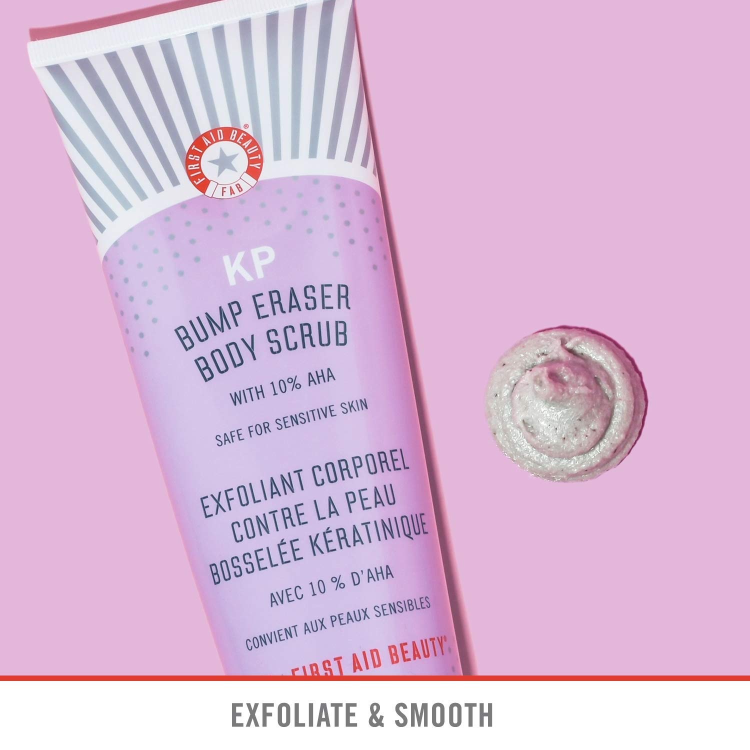 First Aid Beauty KP Bump Eraser Body Scrub Exfoliant for Keratosis Pilaris with 10 AHA 2 oz
