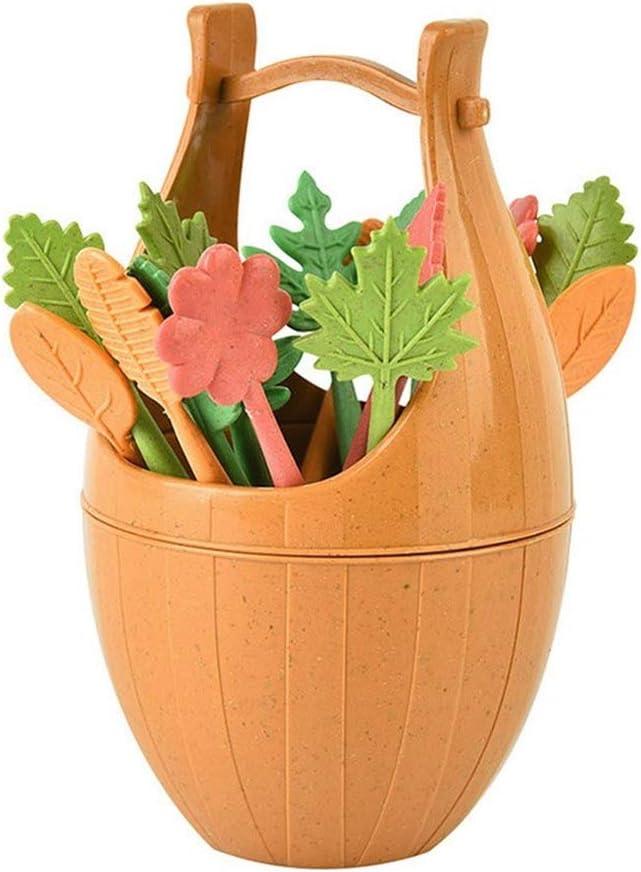 フルーツフォークセット麦わらの葉デザートフォークサラダ野菜バーベキューパーティーカクテルフォークピックテーブルの装飾生分解性 (ベー