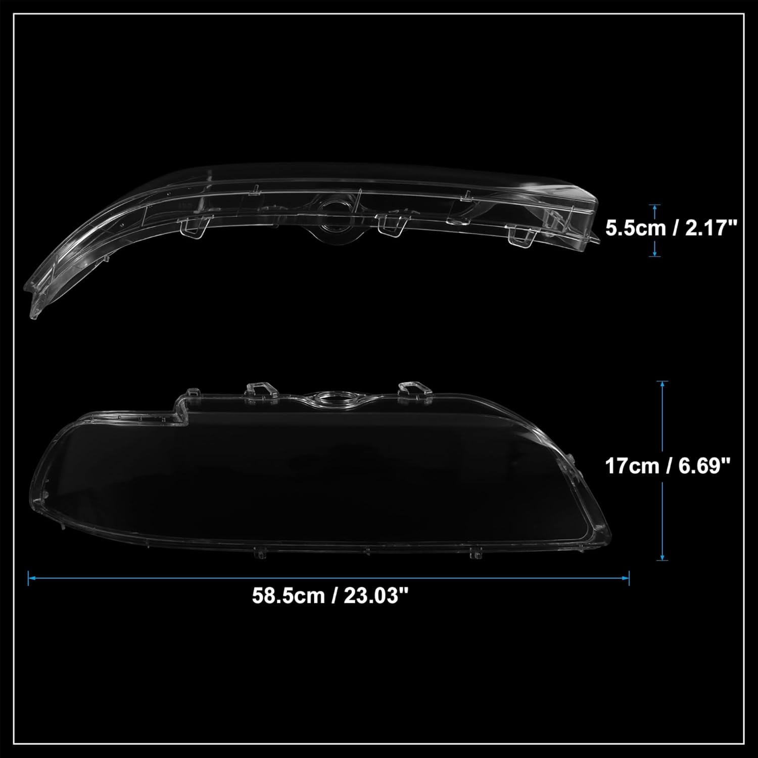 1 Pair Left Right Side Car Front Headlight Headlamp Lens Cover PC Shell for BMW E39 Facelift 525i 528i 1996-2003 4 Door 63128375301 63128375302 Durable Material