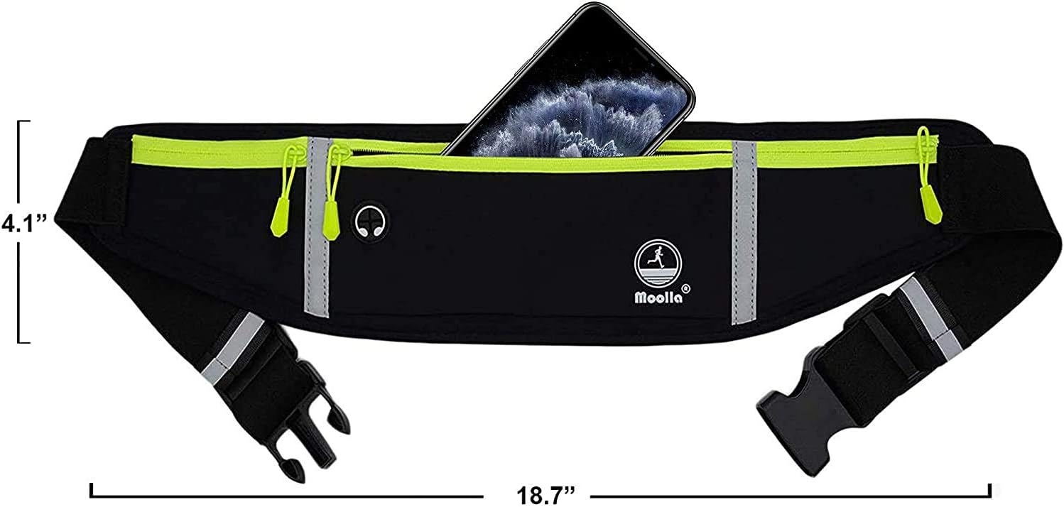 Running Belt, Fanny Pack for Women Men, Water Resistant Waist Pack, Runners Belt for Hiking Fitness Travel - Adjustable Running Pouch Phone Holder Accessories for iPhone Samsung - Black : Sports & Outdoors