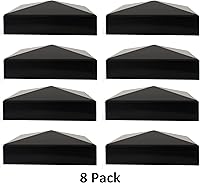 Vista 2 de True - Tapa para poste de valla de vinilo piramidal de plástico de 5 x 5 (5.000 in x 5.000 in), color negro o blanco, múltiples cantidades