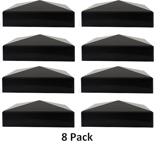 Miniatura 2 de True - Tapa para poste de valla de vinilo piramidal de plástico de 5 x 5 (5.000 in x 5.000 in), color negro o blanco, múltiples cantidades para