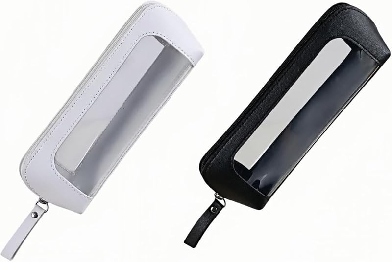 Muswelf Necessaire transparente para maquiagem com zíper, 20,07 x 6 x 7,01 cm, Pacote com 2