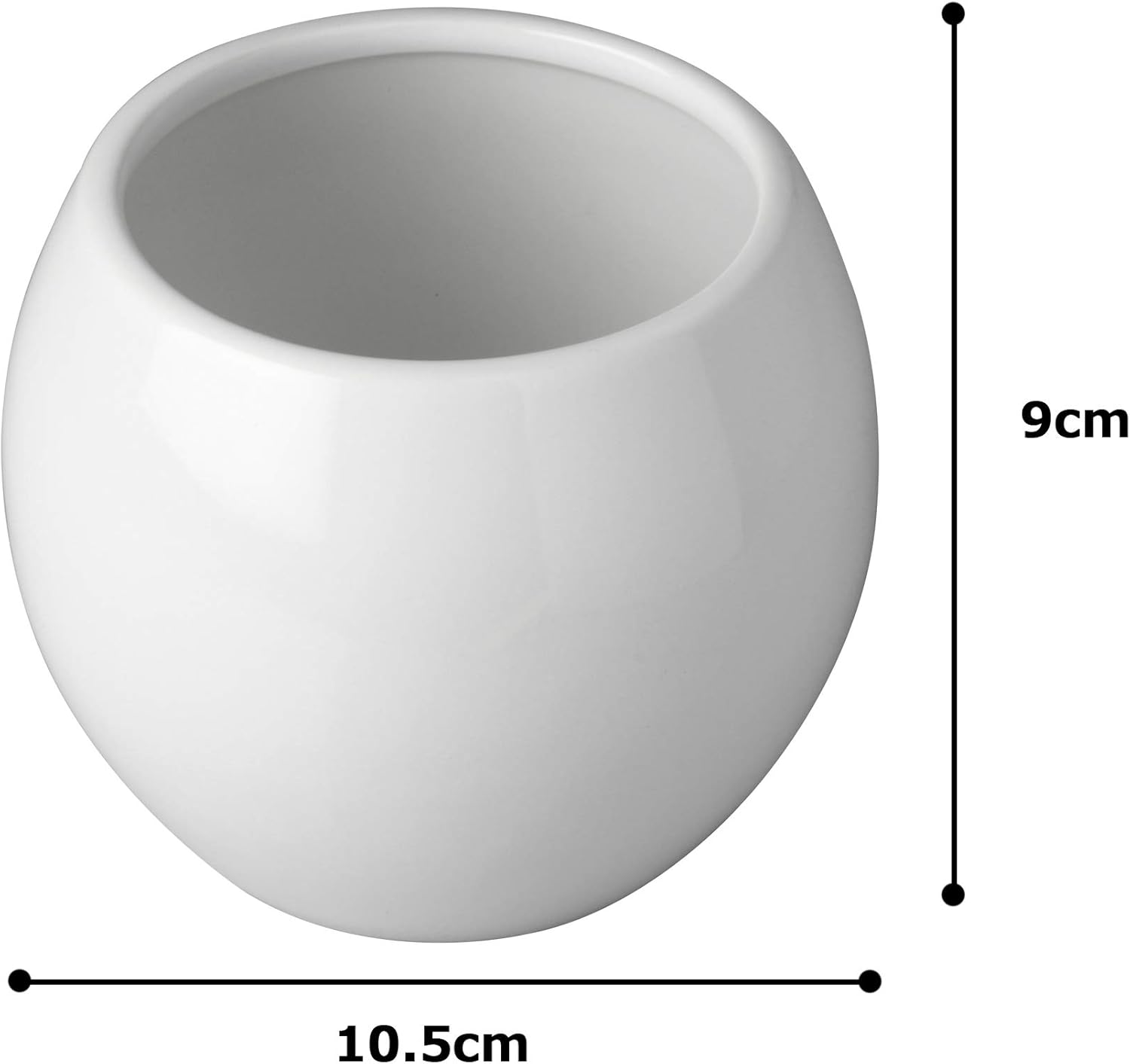 Flower Base Candle Holder Pure Ball Large H9 x Diameter 10.5cm White 2 Pack