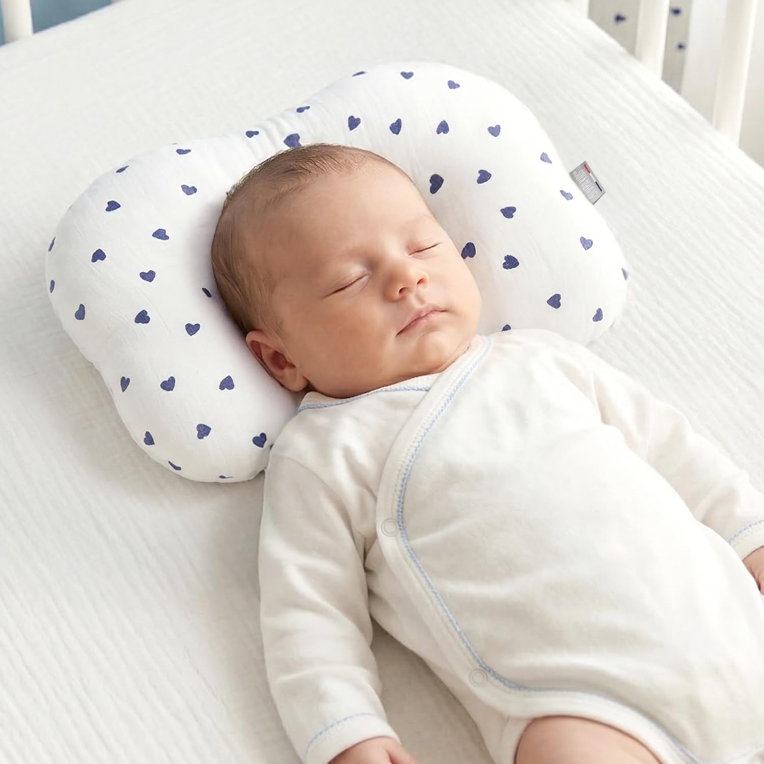 Sevira Kids - Coussin cale-tête Ergonomique en Gaze de Coton, Lovio - 30 cm x 25 cm Made in France