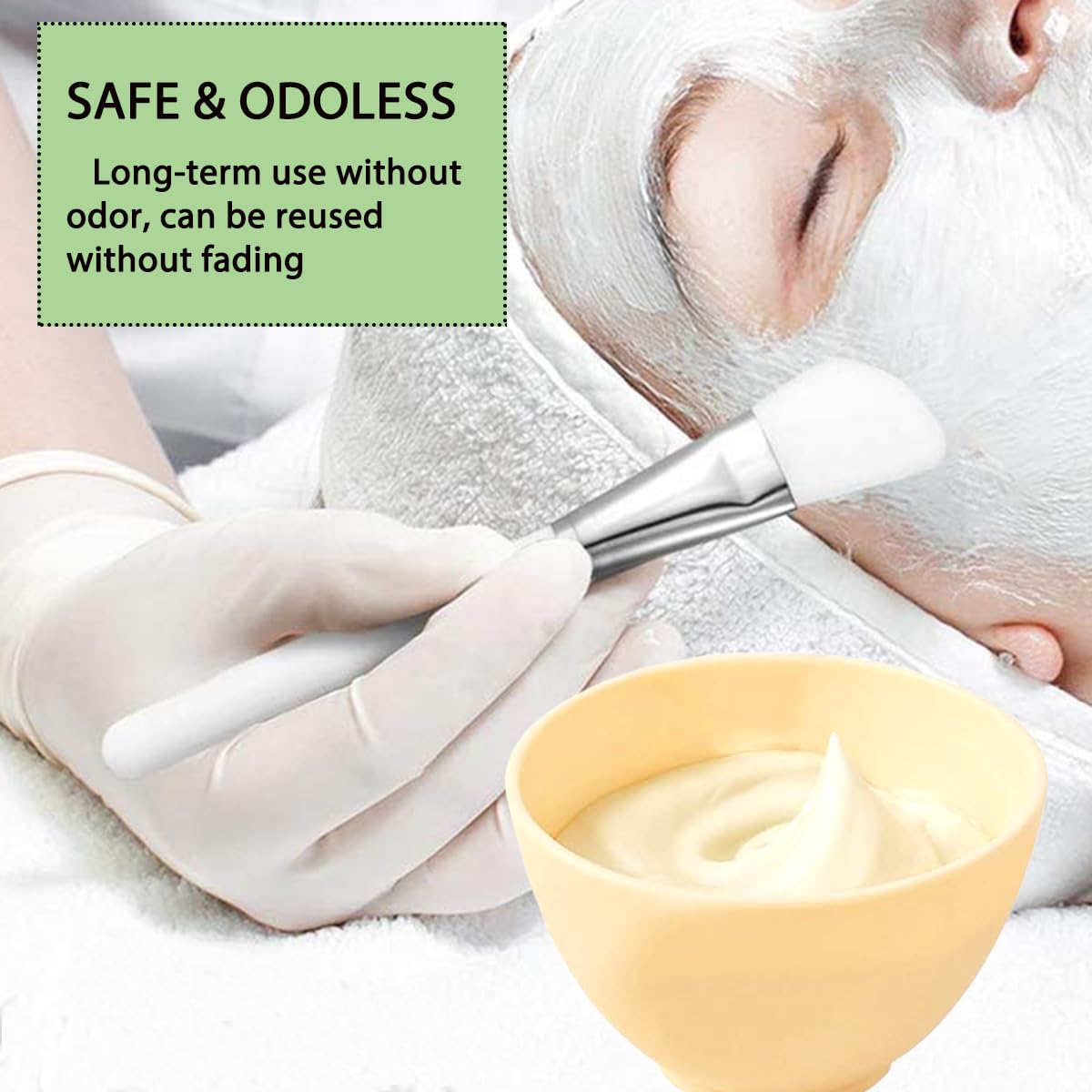 5 Pack Yellow Silicone Face Mask Mixing Bowls, for Estheticians image 4