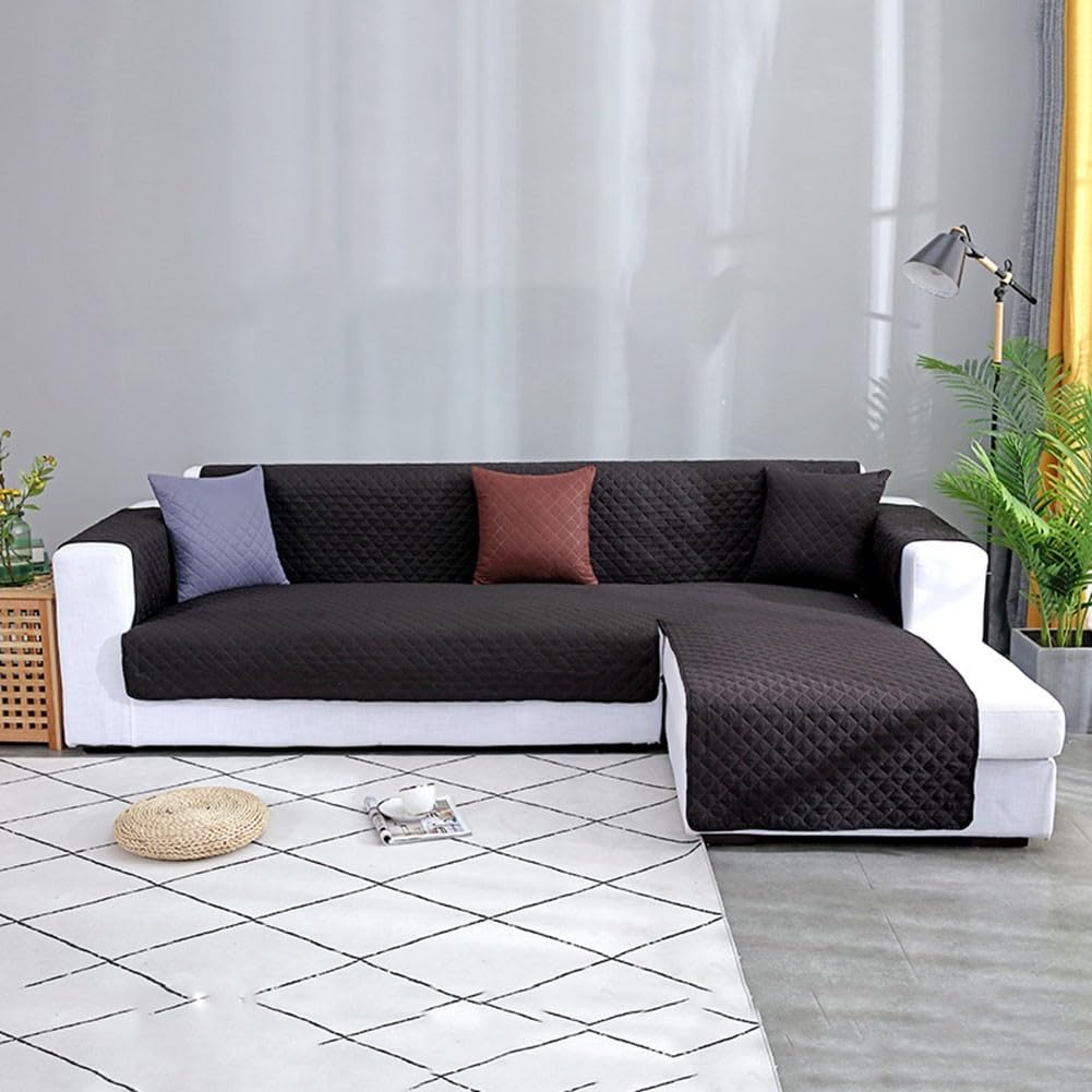 SPORTARC Sofa Cover, Sectional Couch Covers L for SHAPE Sofa Cover, Waterproof Integrated Sofa Cushion for Dogs Pet Couch Furniture Protector (137 * 190CM black)