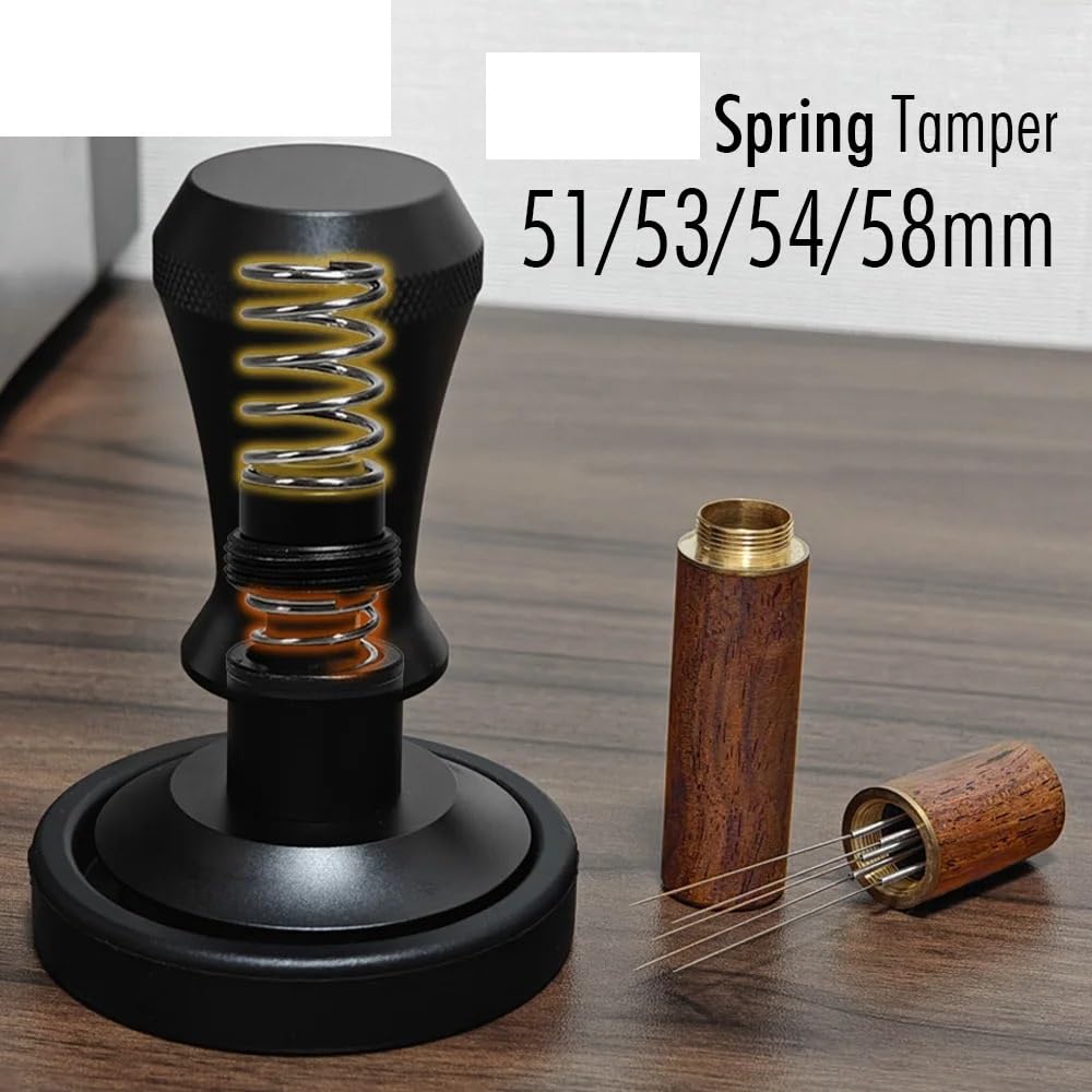 Tamper de café doble resorte, herramienta agitadora, juego tapete manipulación, 30 libras, manipulador cargado presión constante para Café(51mm,1PC Tamper Only)