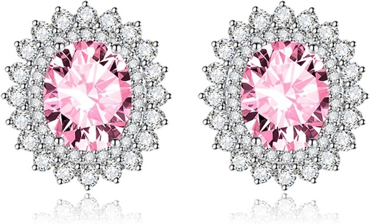 Orecchini in Tormalina Rubellite 7 mm x 5 mm Taglio Ovale - Italia