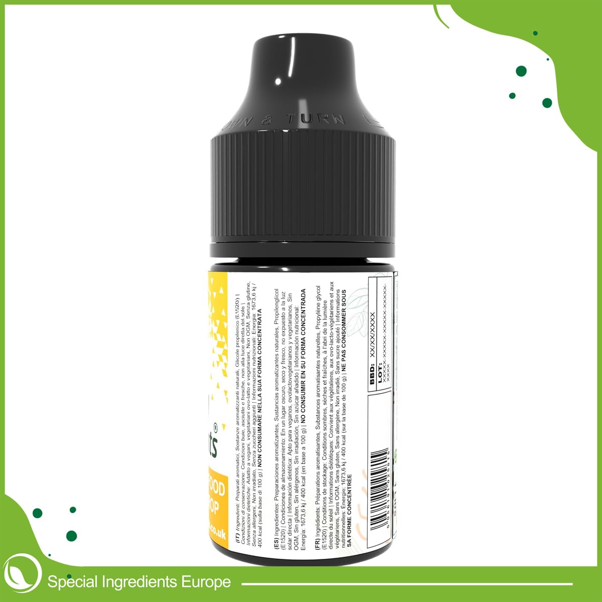 Special Ingredients Flavour Drops Vegan Cheese, 1 L | Veganer Käse-Geschmackstropfen, Lebensmittelaroma, Vegane Geschmackstropfen, Für Backen, Speisen und Getränke, Zuckerfrei