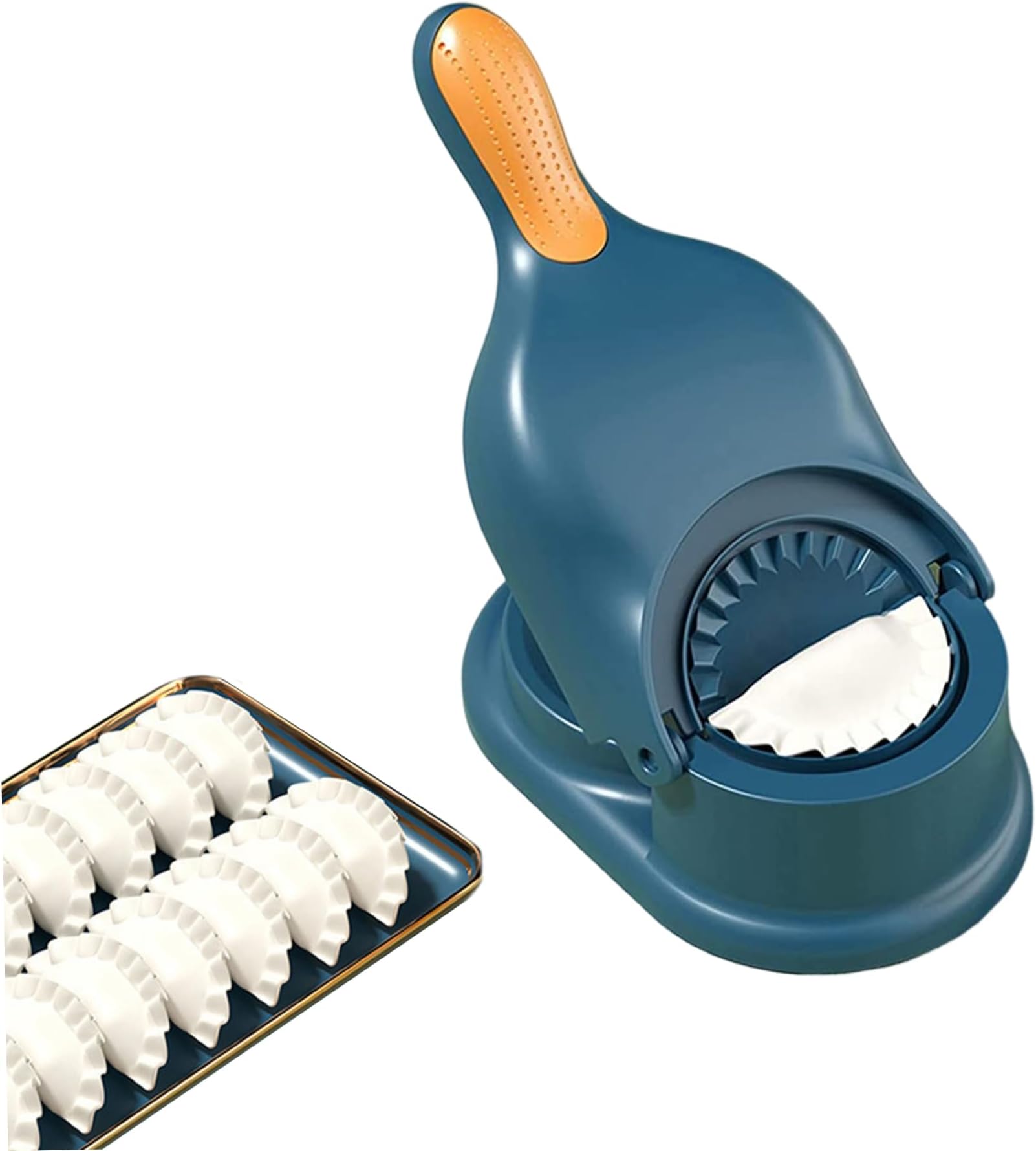 Dumpling Moulds, Dumpling Maker 2-in-1 Dough Press Set, Skin Maker and Shaping Mold, Kitchen Gadget, Blue