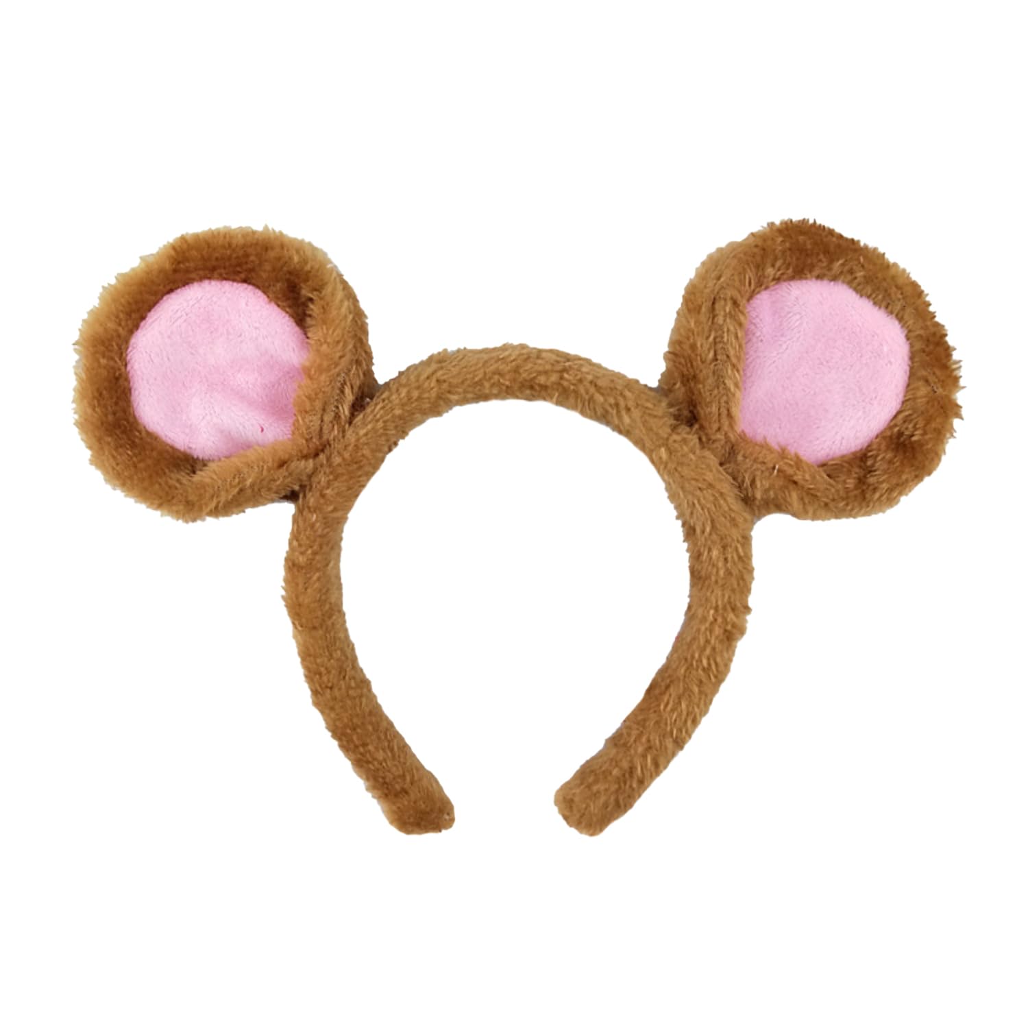 HAICN Mouse Ears Headbands Soft Plush Cute Ears Headwear Washing Face Headbands Cartoon Animal Fancy Dress Hair Accessories for Halloween Party Cosplay Supplies (Coffee)