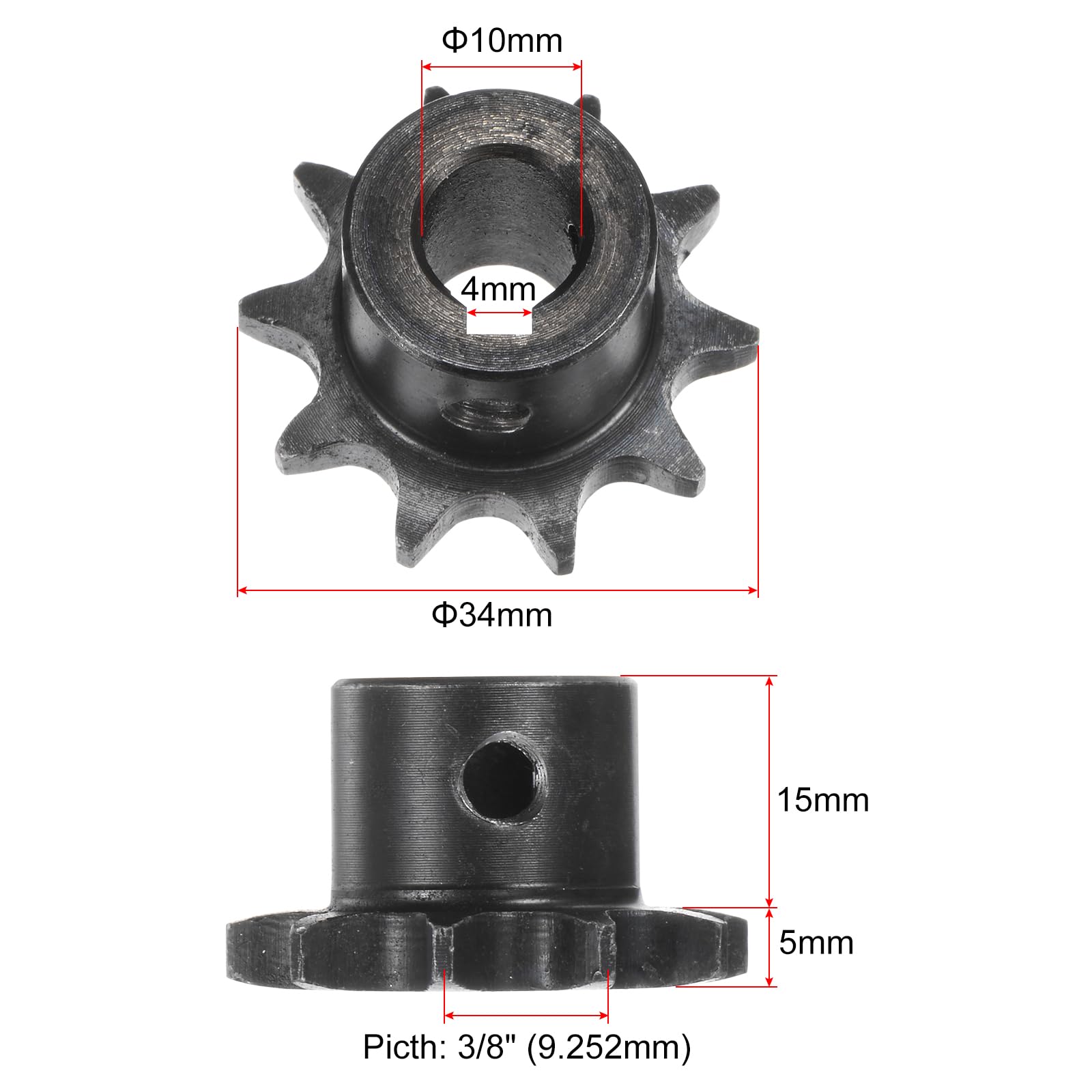 QUARKZMAN 2 stuks ISO/DIN 06B-1 type B rolkettingtandwiel